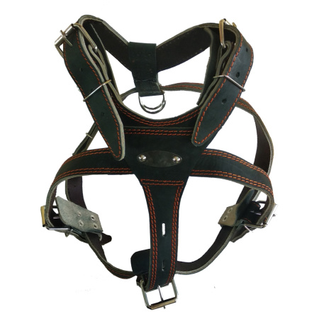 Шлейка кожаная 35мм двуслойная с украшениями 35мм (ездовая)-ШлК-35-К-У