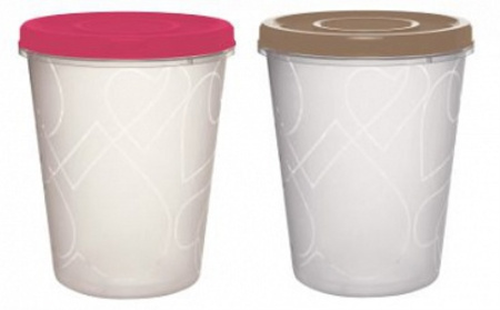 Контейнер  1л с завинчивающейся крышкой кругл в ассорт-12ПлР