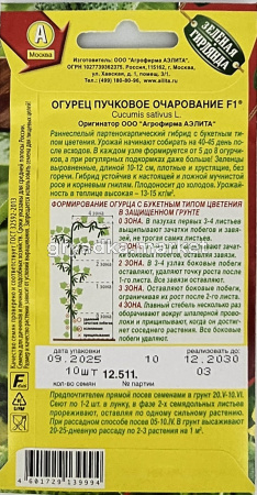 Огурец Пучковое очарование 10шт Парт Ранн (Аэлита) Зеленая гирлянда1