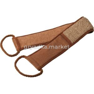 Мочалка из рами, лента с сегментами хлопка с верев. ручк. 66х85см-30