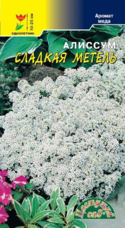Алиссум Сладкая Метель аромат меда 0.1г Одн 25см (Цвет сад) Алиссум Сладкая Метель аромат меда 0.1г Одн 25см (Цвет сад)