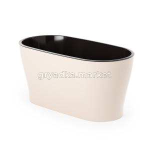 Лея кашпо со вставкой овальный 4л d30 h14см бежевый -6