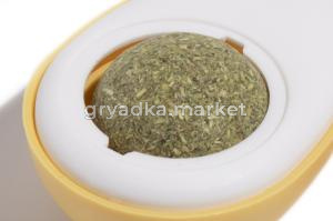 Игрушка WOGY д-кошек Яйцо 5.5х4х3см с вращающимся мятным шариком d=2.5см на липкой ленте арт.10123-2