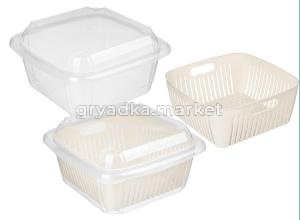 Контейнер 2,2л Bergamo квадрат с крышкой и вкладышем  в ассорт -10