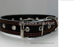Ошейник кожаный 20мм 2-х слойный безразмерн-ОК-20-К-Б