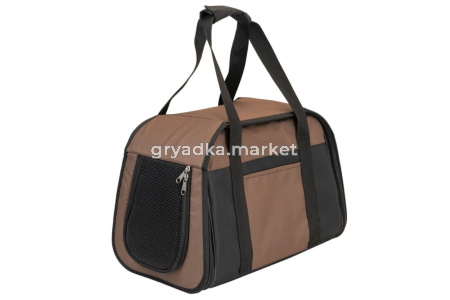 Сумка переноска ЭЛАЙ №3 41х20хh27см с карманом (рогожка, полифом) клетка 1-1