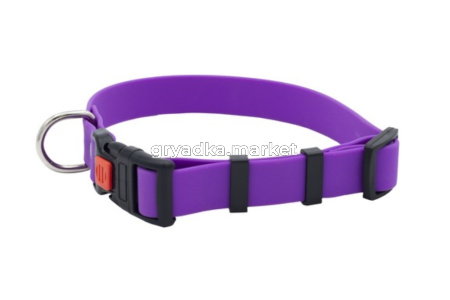 Ошейник из биотана с фастексом, 20мм, обх.шеи. 30-42см, матовый, фиолетовый