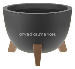 Грация кашпо на ножках 9,5л h32 d24см антрацит