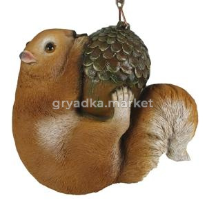 Фигура садовая Белка на желуде L17 W17 H8 см (ПОЛИСТОУН)