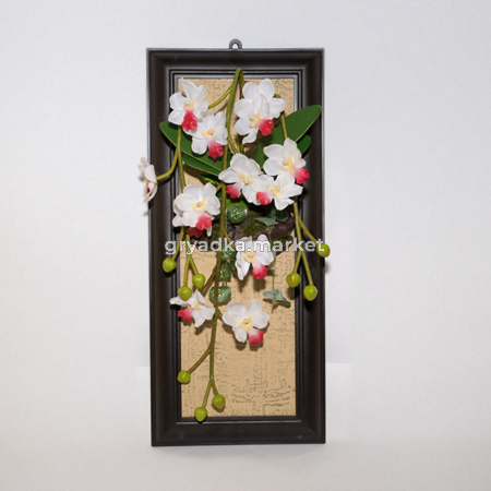 Картина из исскуственных цветов орхидеи 3