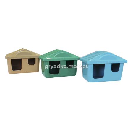 Домик пластик д-грызунов ZooM 11х8х7см малый изумрудный 1-1