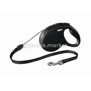 рулетка-поводок Flexi NEW Classic S 5м до 12кг  ТРОС ЧЕРНЫЙ 1-12 22528