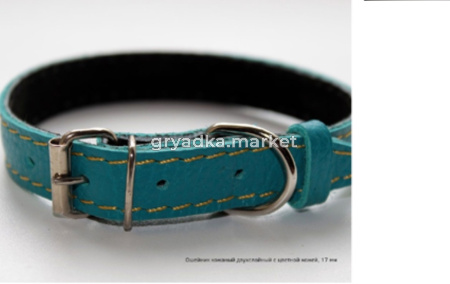 Ошейник кожаный 25мм 2-х слойный цветн.кожа-ОК-25-ЦК
