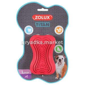 Золюкс Игрушка, серия Титан, кость-кормушка (красная), резина, 11,5 см(479108RGE)