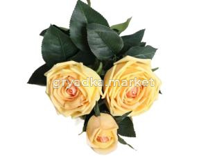 Искусственные цветы Роза из силикона h70см чайная