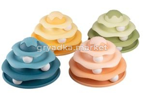 Игрушка WOGY д/кошек Трек-торт 24х17см трехъярусный с шариками, микс арт.2025-2286 Код276050