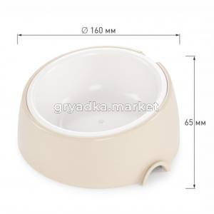 Миска пластик 0,3л св. бежевая Мур-мяу 5-30