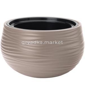 Сахара кашпо шар 12,8л тауп (мол.шоколад) h20 d32-3 Польша
