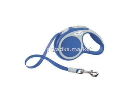 рулетка-поводок Flexi NEW Classic М 5м до 20кг ТРОС, СИНИЙ  1-12  22610