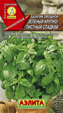 Базилик Зеленый крупнолистый Аэлита 