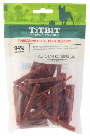 Говядина по-строгановски для собак Золотая коллекция 80 г