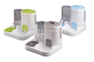 Автокормушка WOGY с автопоилкой 25х23х21см: бутылка 800мл, сеточка д/очистки воды, заглушка д/дозиро