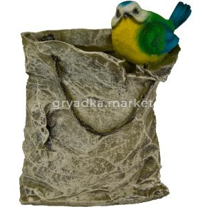 Кашпо Пакет с птичкой 22х29см (ПОЛИСТОУН)-МТ