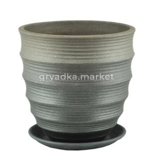 Нео бутон горшок с поддоном d25см графит             