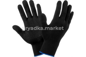 Перчатки нейлон.с ПВХ-точка, черные. -12