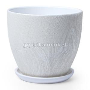 Сиде 3 горшок с поддоном 1,4л d15 h13см высокий овал белый