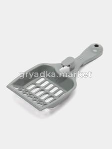 Совок д_туалета с держателем серый 26_Альтернатива