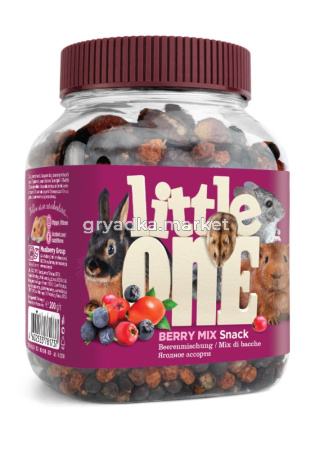 Little One Ягодное ассорти. Лакомство для всех видов грызунов, банка 200г