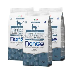 Корм д-кошек сух Monge Cat (Мунш Кэт) Monoprotein Sterilised Trout стерилизов. с форелью 1,5кг-10