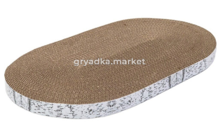 ЧИП Когтеточка гофрокартонная ПЕНЬ БЕРЕЗОВЫЙ овальный с пропиткой 500х260хh25мм