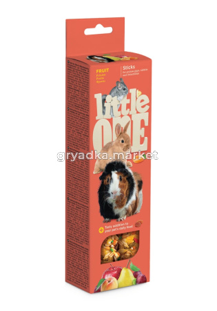 Little One Палочки для морских свинок, кроликов и шиншилл с фруктами, коробка 2х60г