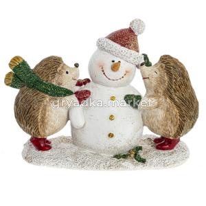 Фигурка декоративная Ежики, L16 W6,5 H11 см