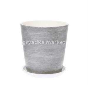 Эбен 5 горшок с поддоном 5,6л d22 h22,5см конус серый