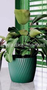 Мика кашпо с поддоном 3,55л т.зеленый h17 d19-10 Польша