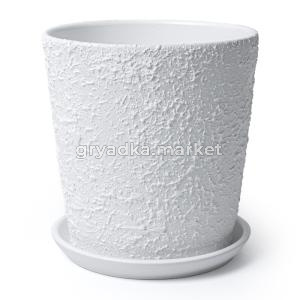 Лава 4 горшок с поддоном 2,6л d18 h18,5см конус белый