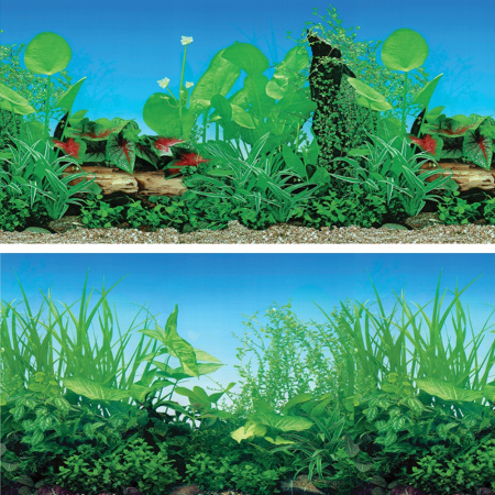 Фон д-аквариума двухстор. 50*100см Прибрежные заросли-Зеленый микс 1-1-Амма