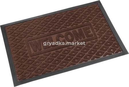 Коврик придверный с ворсом на резин. основе 40х60см коричневый-24шт