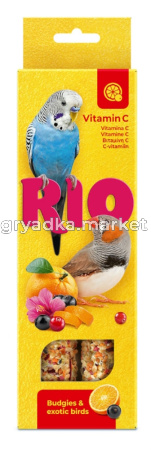 Лакомства д/попугаев волнистых и экзотов палочки Витамин С 2*40г RIO (РИО) 1/8