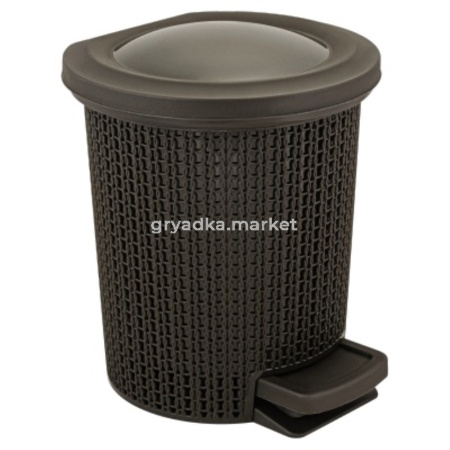 Ведро д-мусора 7л с педалью Ajur венге-8  ПлР