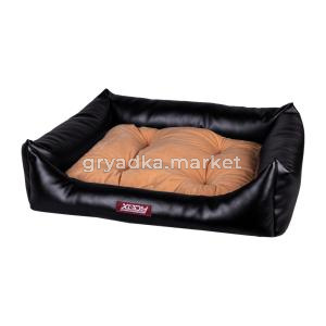 Лежак Люкс (экокожа) №1 (черный-беж)