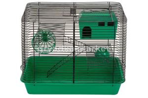 Дарэленд клетка д-мелких грыз. ТИМКА-2 н-раборн.,2эт, шаг прута 10мм,38х26х30см(укомплект) изумруд