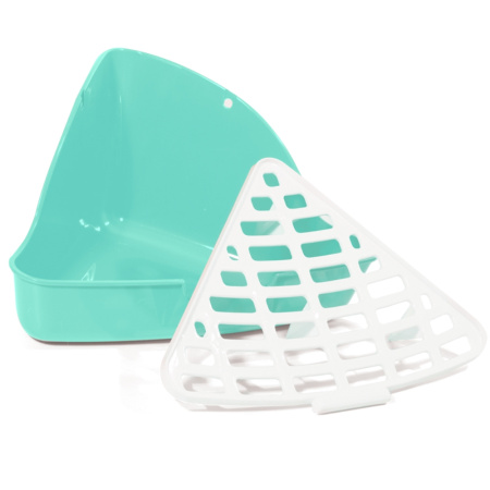 Туалет P100 угловой для кроликов и хорьков (сетка в комплекте) , 270х270х160мм