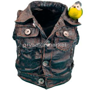 Кашпо Куртка с птичкой 27х30см (ПОЛИСТОУН)-МТ