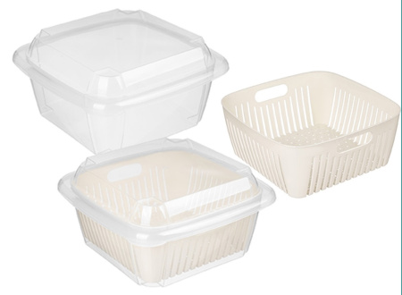 Контейнер 2,2л Bergamo квадрат с крышкой и вкладышем  в ассорт -10