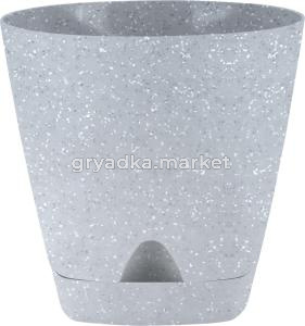 Амстердам горшок с поддоном 1,35л d14см с НИЖНИМ ПОЛИВОМ светлый камень-10 ПлР