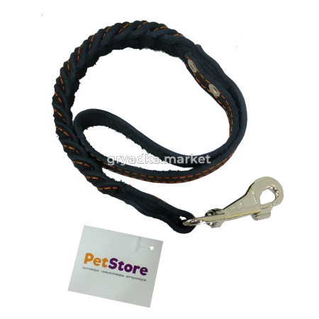 Водилка д-собак кожаная 15 мм с плетением косой-ВК-15-Ко